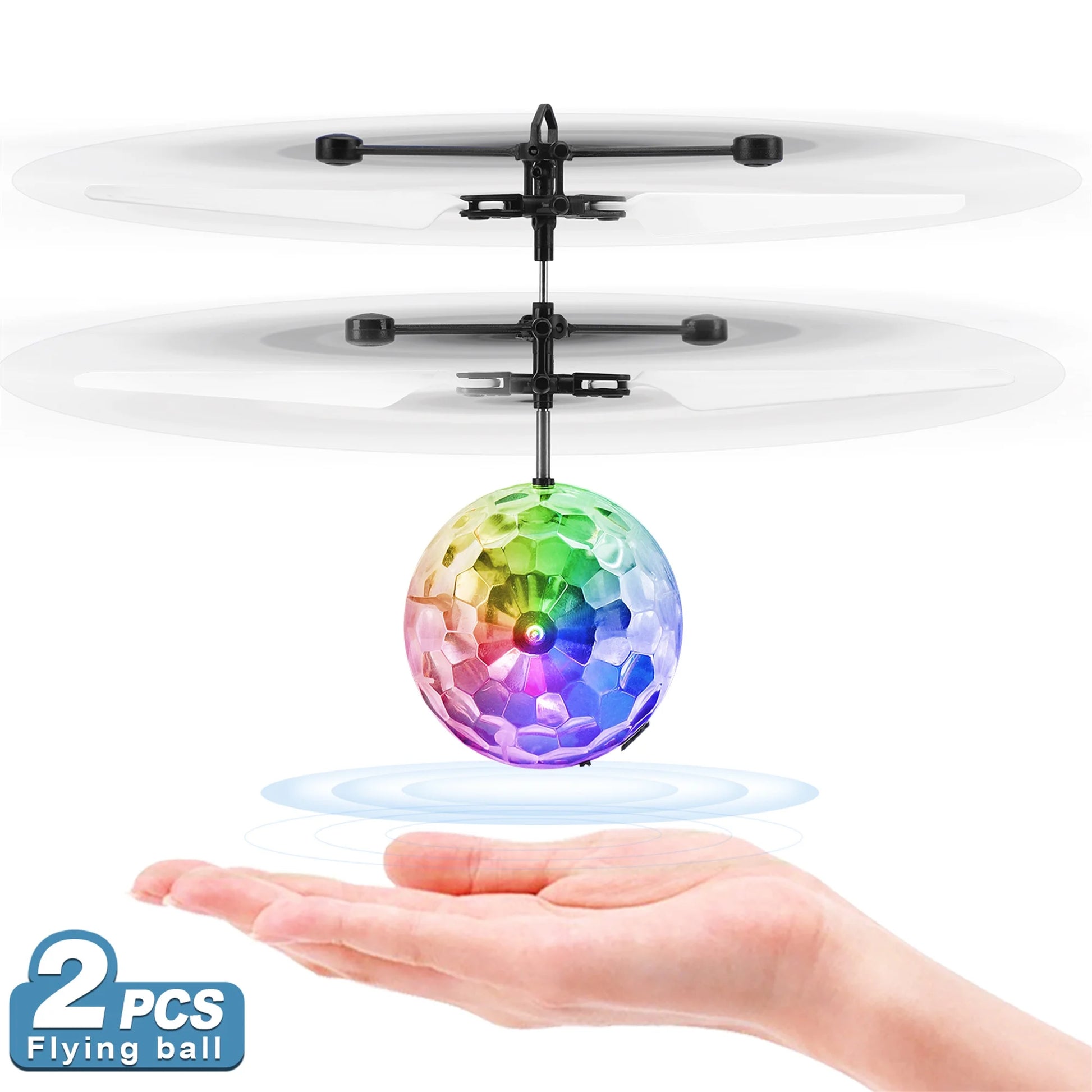 Rechargeable LED Hover Flying Ball Toys Gifts with Remote Controller for 3 4 5 6 7 8 9 10 Years Old Kids, 2 Pack